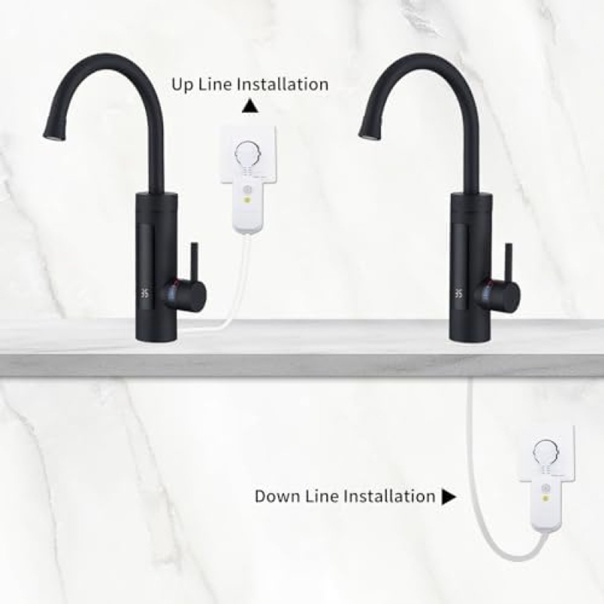 3000W Instant Heater Water Verwarming Elektrische Waterkraan, Onmiddellijke Elektrische Doorstroomboiler, 220 V, 3000 W, 360 Graden Draaibare Kraan, Met Led-display, Geen Elektrische Doorstroomboiler Kraan