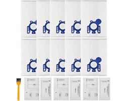 10stuks Stofzuigerzakken - Geschikt voor Miele Complete C3 - C2 - Classic C1 - met 3x filterkatoen - 3x filterschijven - 1x borsteltje stofzuiger - Geschikt voor stofzuiger miele