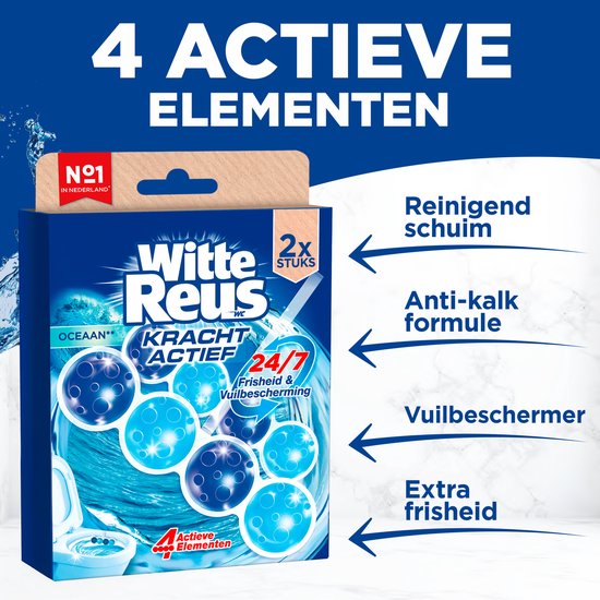 Witte Reus Kracht Actief Oceaan Toiletblok 100g - WC blokjes - Voordeelverpakking - 2x10 stuks