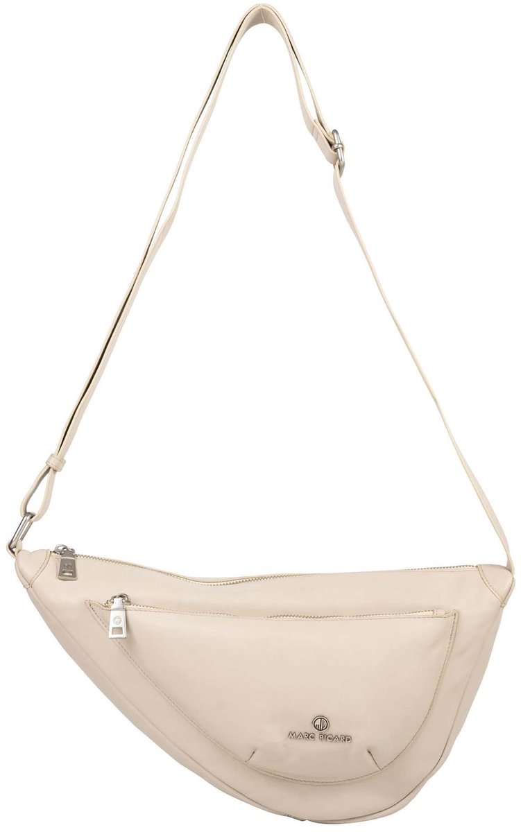 Marc Picard Leren schoudertas Maremma Shoulder Bag Moon Cream White crème