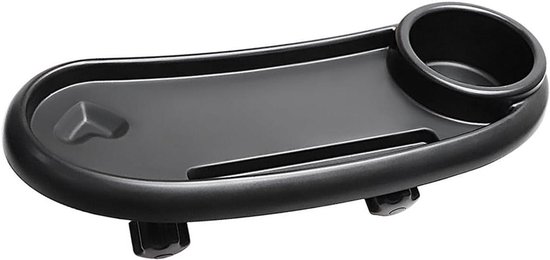 Kinderwagen Snackbakje met Bekerhouder - Universele Kinderwagenbak - Multifunctionele Kinderwagenaccessoire - Herbruikbare Bekerhouder - Snackbakje voor Kinderwagen - Zwart