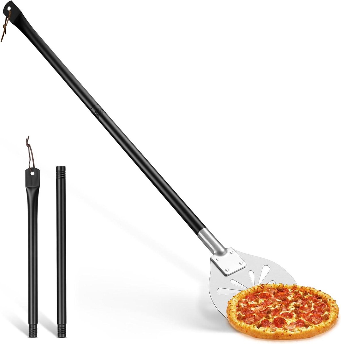 Allecto plus - Geperforeerde pizzaschep van roestvrij staal voor pizza, brood en cake