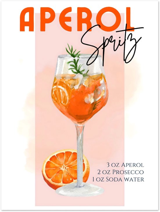 Affiche Aperol Spritz - Pink - 30x40 cm / 12x16″ Décoration Salon - Décoration Chambre - Décoration - Décoration murale - Décoration murale Salon - Décoration murale Chambre - Décoration murale - Décoration pub - Décoration bar - Cocktail