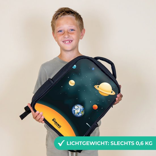 Sac à dos noir - Cartable garçon & fille - Espace avec planètes - Sac à dos scolaire - Cartable enfant - Sac à dos scolaire - Sac à dos enfant