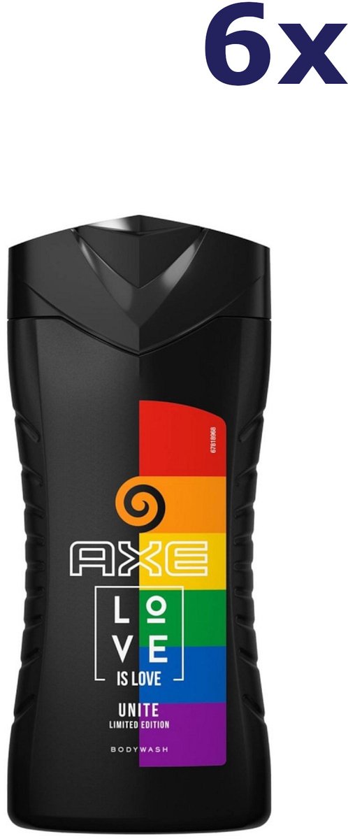 Bol.com Axe Douchegel Unite / Love is Love - 6 x 250 ml - Voordeelverpakking aanbieding