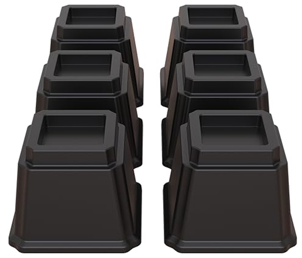 Bedverhogers 10 cm voor Zware Meubels - Set van 6 - Zwart