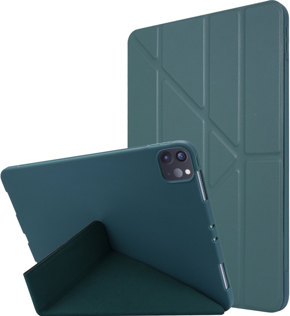 Mobigear Tablethoes geschikt voor Apple iPad Pro 11 Inch (2025) Hoes | Mobigear Origami Bookcase - Groen