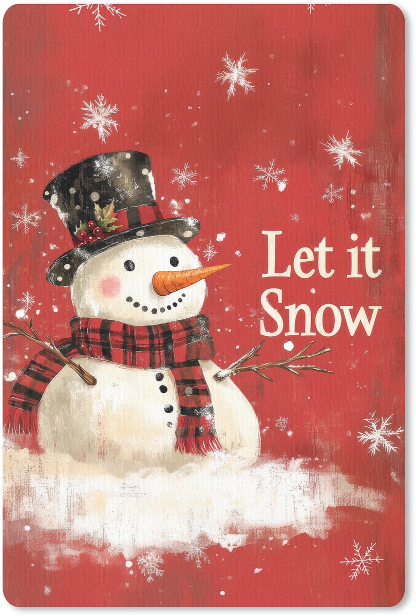 Muismat 18x27 cm - Mousepad Sneeuwpret - Winter - Sneeuwpop - Muismatten