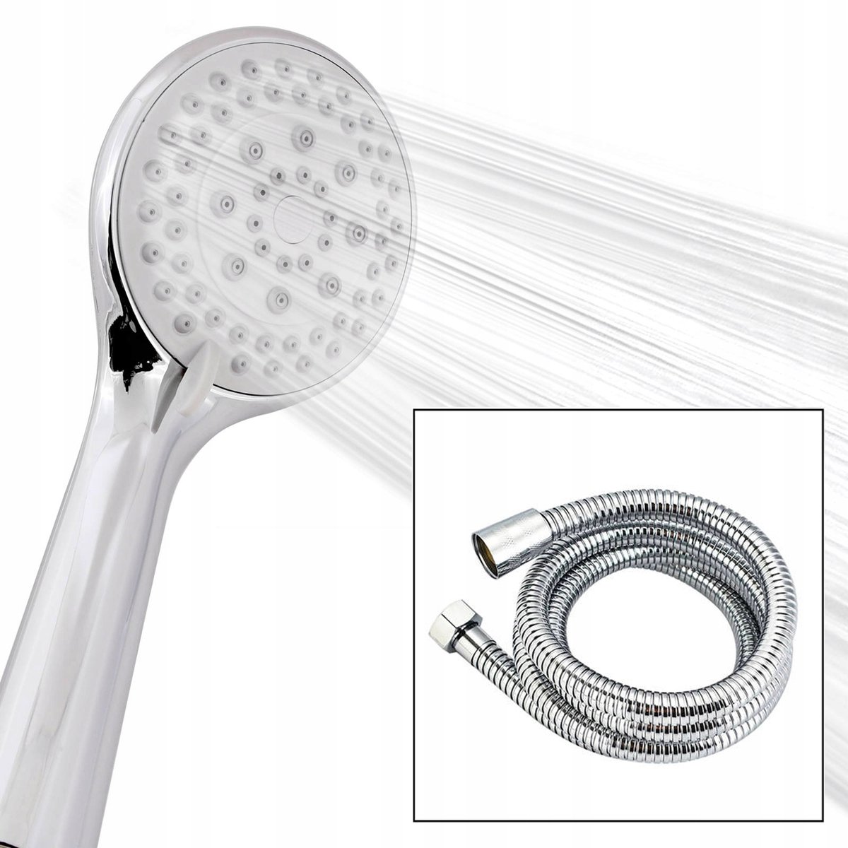 Doucheset TORNADO: handdouche met 5 standen, flexibele slang 150-180 cm
