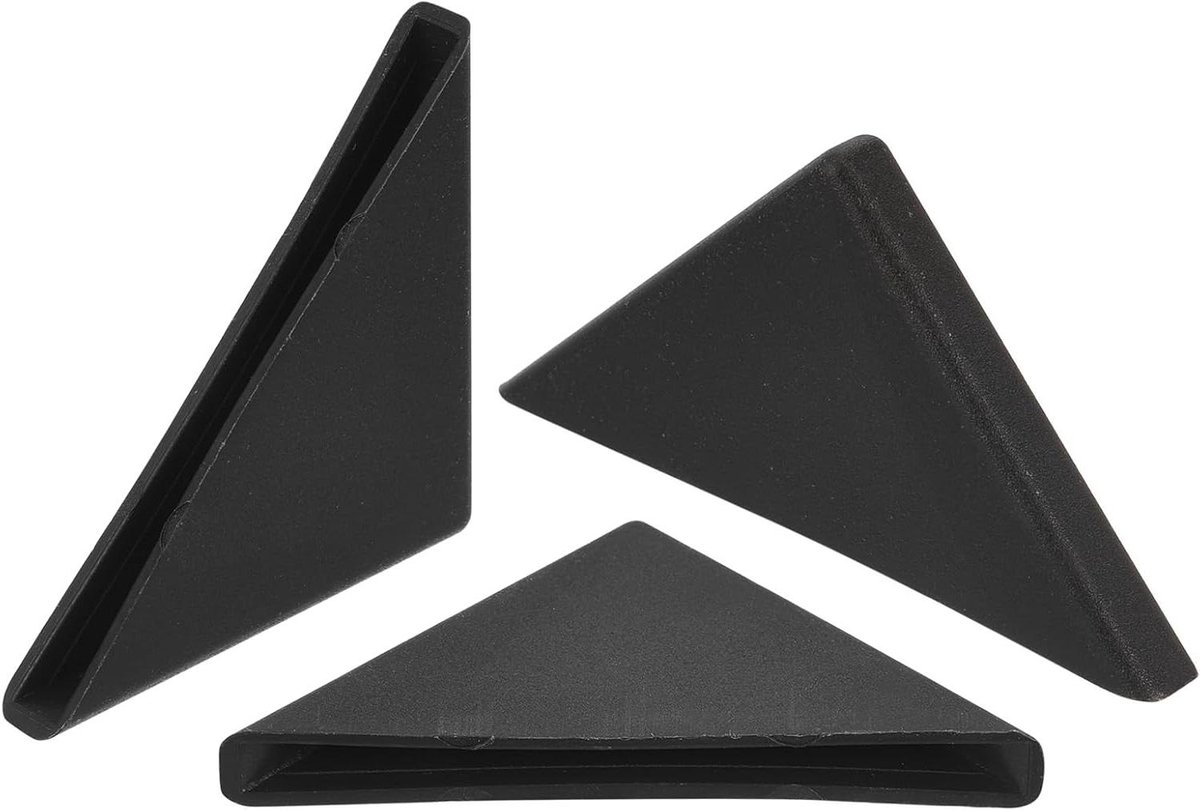 Image of 20 stuks hoekbeschermers voor glas, spiegels en tegels – kunststof, rechthoekig, 3 x 50 mm, zwart.