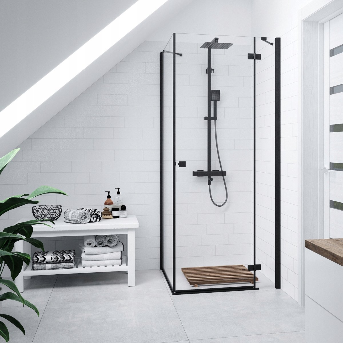Douchekolom ANGO GunMetal Grey met thermostaat & 25cm regendouche