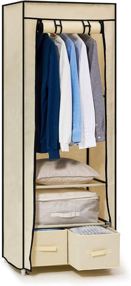 White-Label® Dressing Kasten - Kledingkast - Kledingkasten Slaapkamer - Organizer - Beige