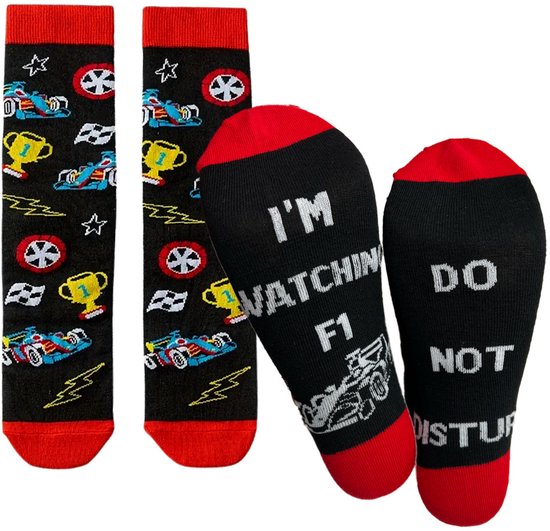 Winkrs - Chaussettes de course humoristiques – « Ne pas déranger, je regarde la F1 » – Pointures 32 à 36