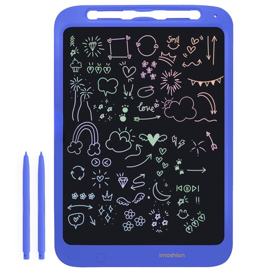 imoshion LCD Tekentablet voor Kinderen - Groot 11.8 inch Scherm - Met Sjablonen, 2 Pennen en Opberghoes - Tekenbord