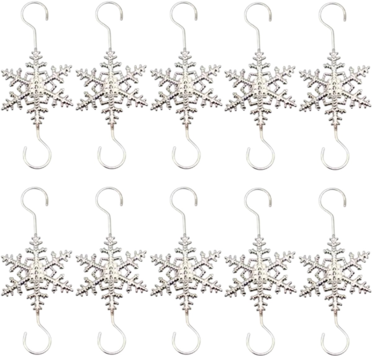 QTTVBTNA 10 stuks kerst sokhouders - metalen ophanghaken - decoratieve haak voor kerstboom, open haard & tafel - geen spijkers nodig - goud/zilver - klein formaat
