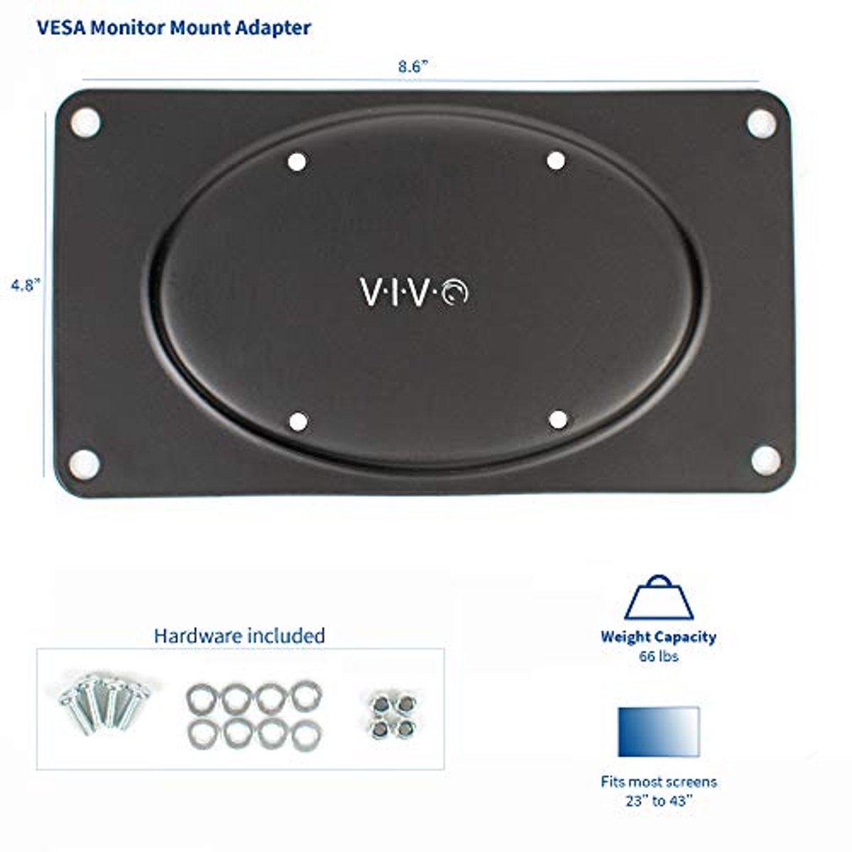 VESA Monitor Adapter voor 23" tot 43" Schermen - Conversiekit 200x100
