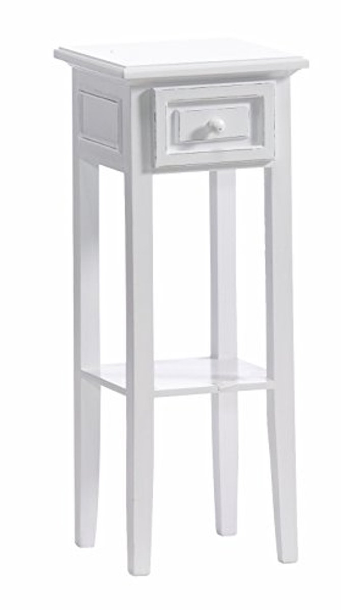 Hoektafel Shabby Chic Antiek Wit - Elegante en Stevige Tafel voor Uw Woonkamer