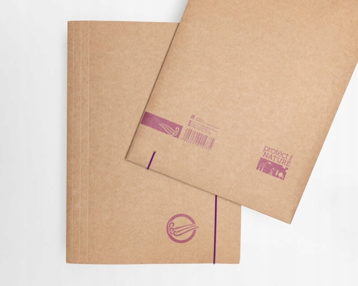 Barbara A4+ Map met Elastiek - Eco Kraft Karton - Wind Design