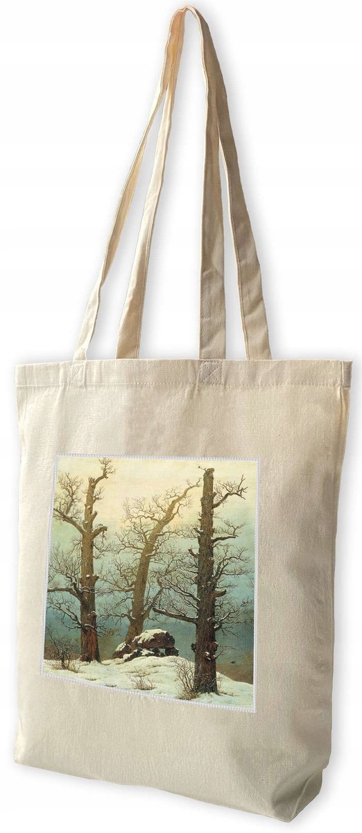 Caspar David Friedrich Dolmen Shopper Tas met Opdruk - Zwart of Ecru