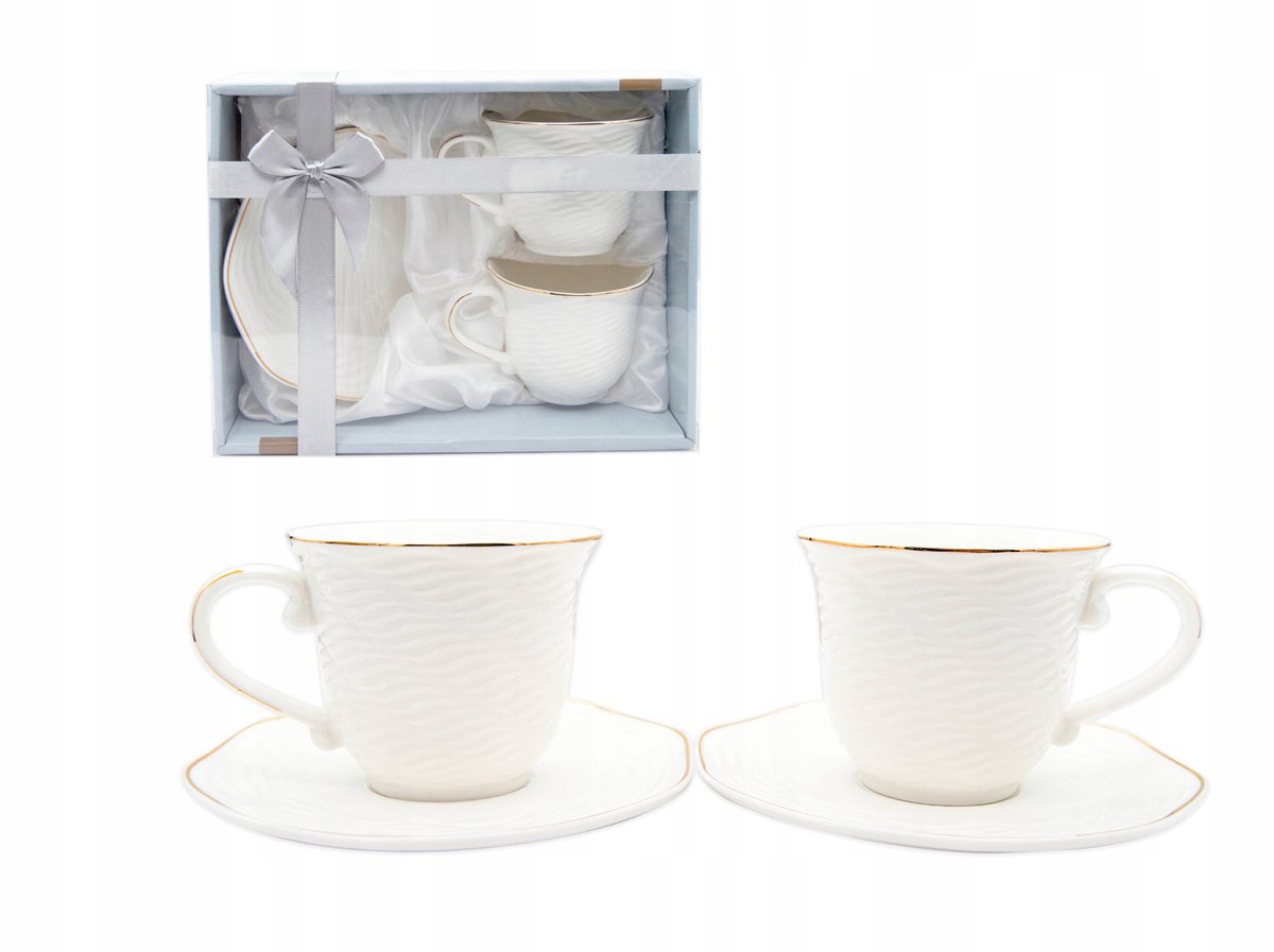 Bella Fiore Porseleinen Kop en Schotel Set 240ml Wit