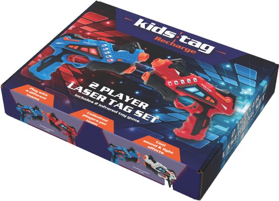 KidsTag Lasergame Set: 2 Laserguns 2 Targets. Lasergame Set Voor Twee Spelers Roodgroen KidsTag Lasergame Set: 2 Laserguns 2 Targets. Lasergame Set Voor Twee Spelers Roodgroen