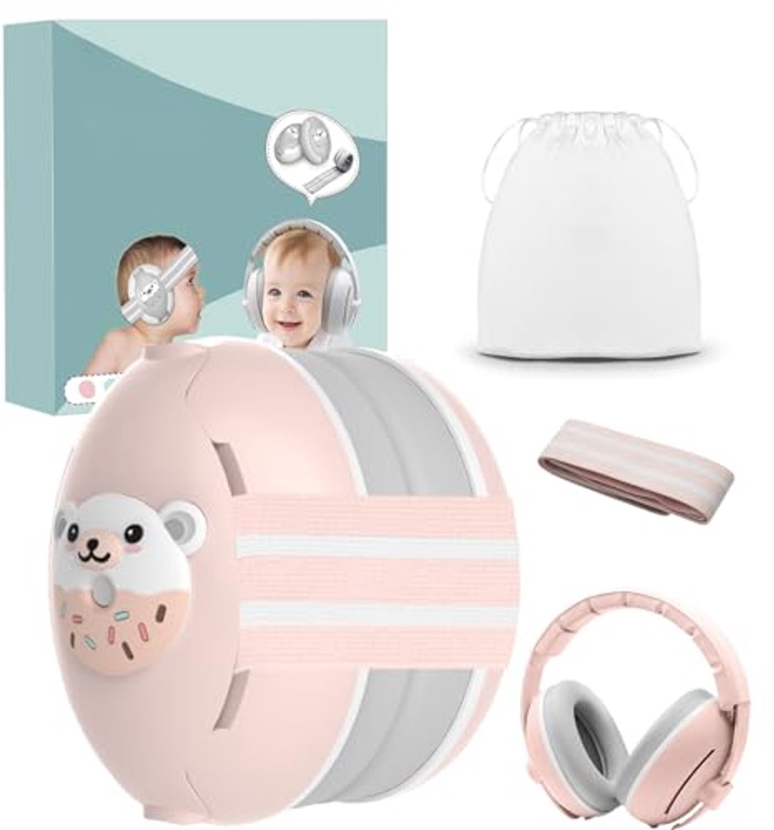 Gehoorbescherming voor baby's - 2-in-1 babyhoofdtelefoon voor geluidsreductie en comfort