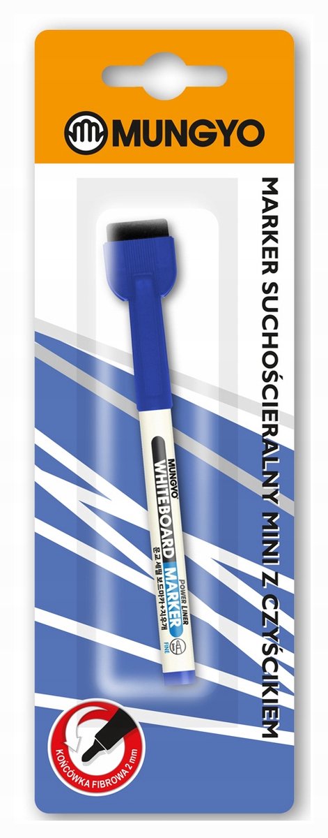 Mini Whiteboard Marker Blauw met Wisser - Sneldrogend en Gemakkelijk Uitwisbaar