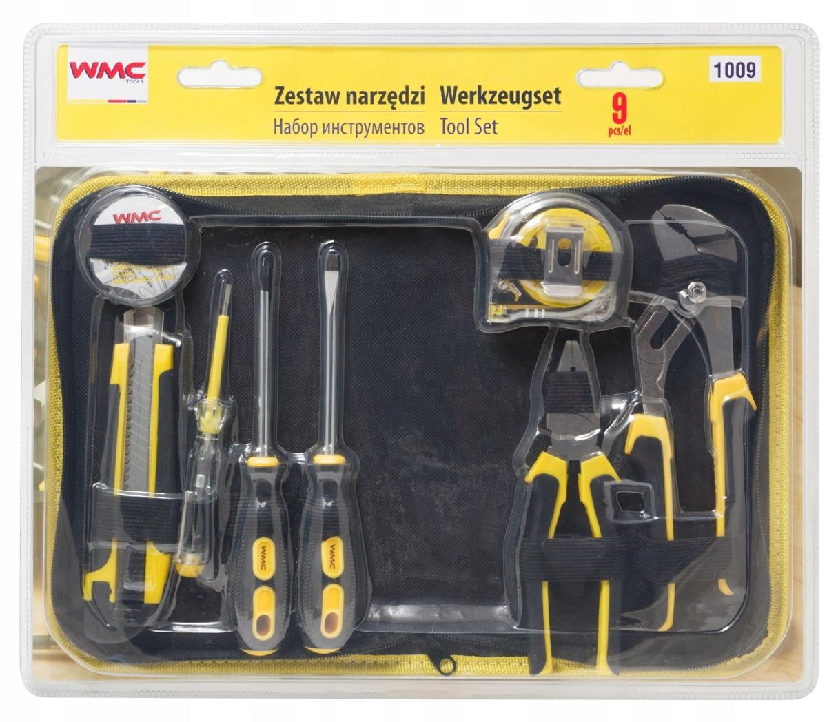 9-delige Gereedschapset: Sleutels, Tangen & Meetlint