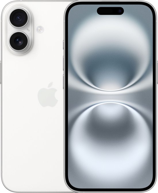 Apple iPhone 16 smartphone 128GB wit – snelle A18-chip, 48MP camera, lange batterijduur, stevig design