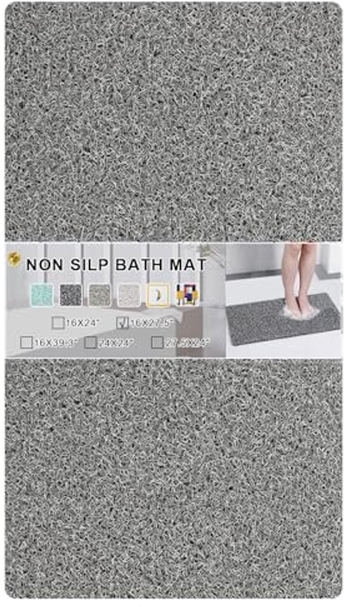 Extra dikke antislip douchemat 1,5 cm - Sneldrogend en gemakkelijk schoon te maken - 27,5x16 cm