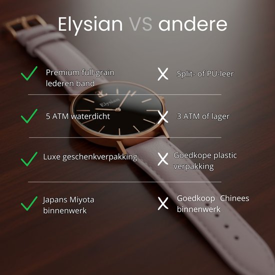 Montre Femme Elysian - Or rose - Cuir Rose - ELY01140 - Acier inoxydable - Ø 36mm