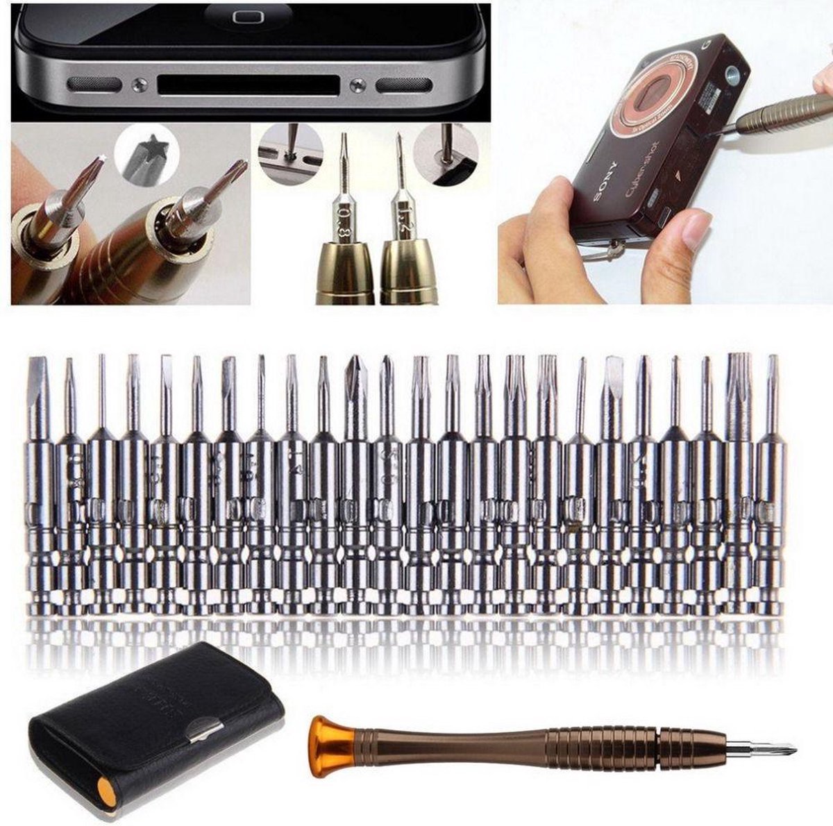 DisQounts Mini schroevendraaierset Smartphone - 25-delig - Reparatieset - o.a. voor Samsung en iPhone - Gereedschap voor je smartphone!