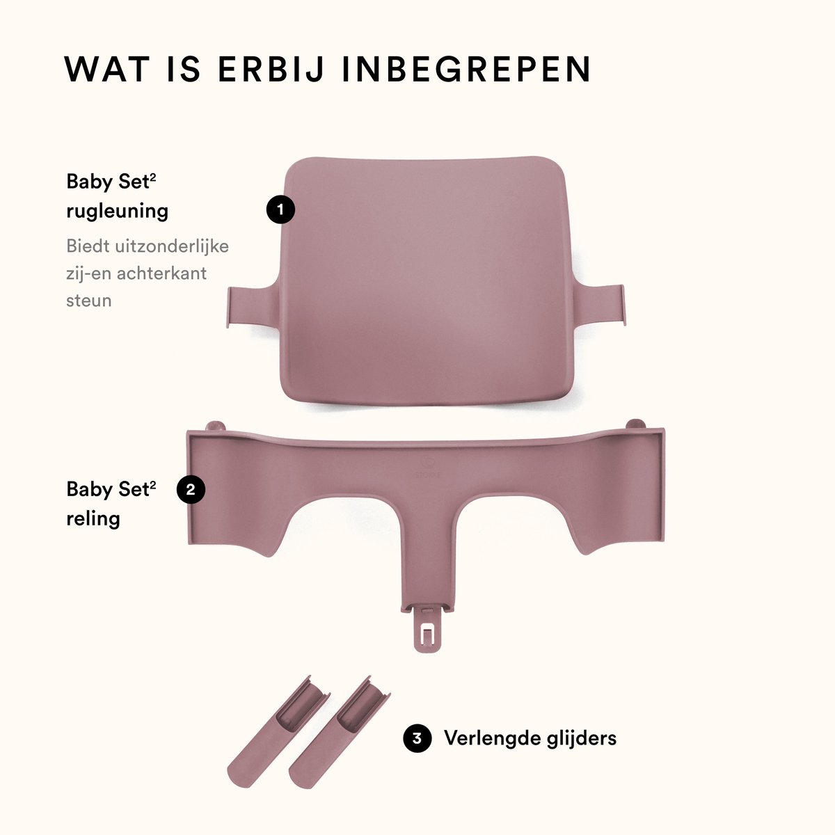 Stokke® Tripp Trapp® Baby Set V2 | Heather Mauve thumbnail 3