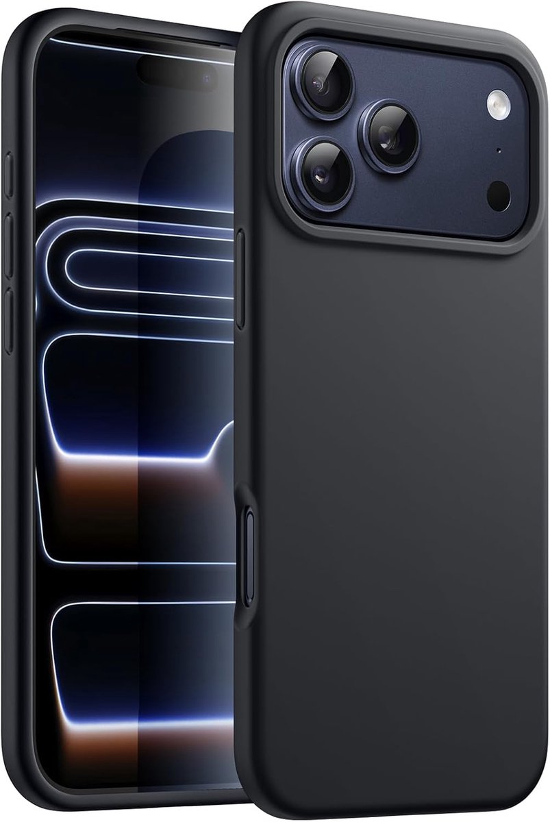AziLine Zwarte Case Geschikt voor Apple iPhone 17 Pro Max - AziLine Zwarte Bescherming Hoesje - Premium Zwarte Backcover iPhone 17 Pro Max