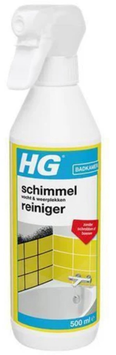 1 x HG Schimmel-, Vocht- en Weerplekkenreiniger 500 ml - Schimmelreiniger - Vochtverwijdering - Weerplekkenreiniger - Schimmel In Badkamer - Schimmel In Stucwerk