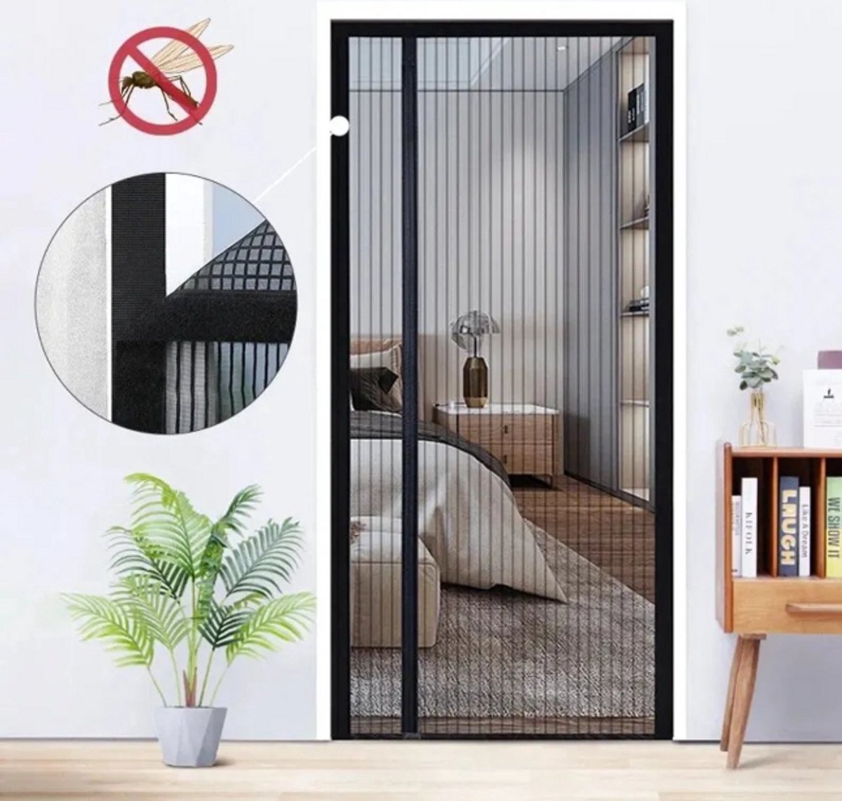 Anti-Muggennet voor Deur 100x210cm - Automatisch Sluitende Magneet Deurgordijn, Onzichtbaar Muggennet, Anti-Bug en Vlieg Scheidingsgordijn voor Thuis, Ideaal voor Zomer