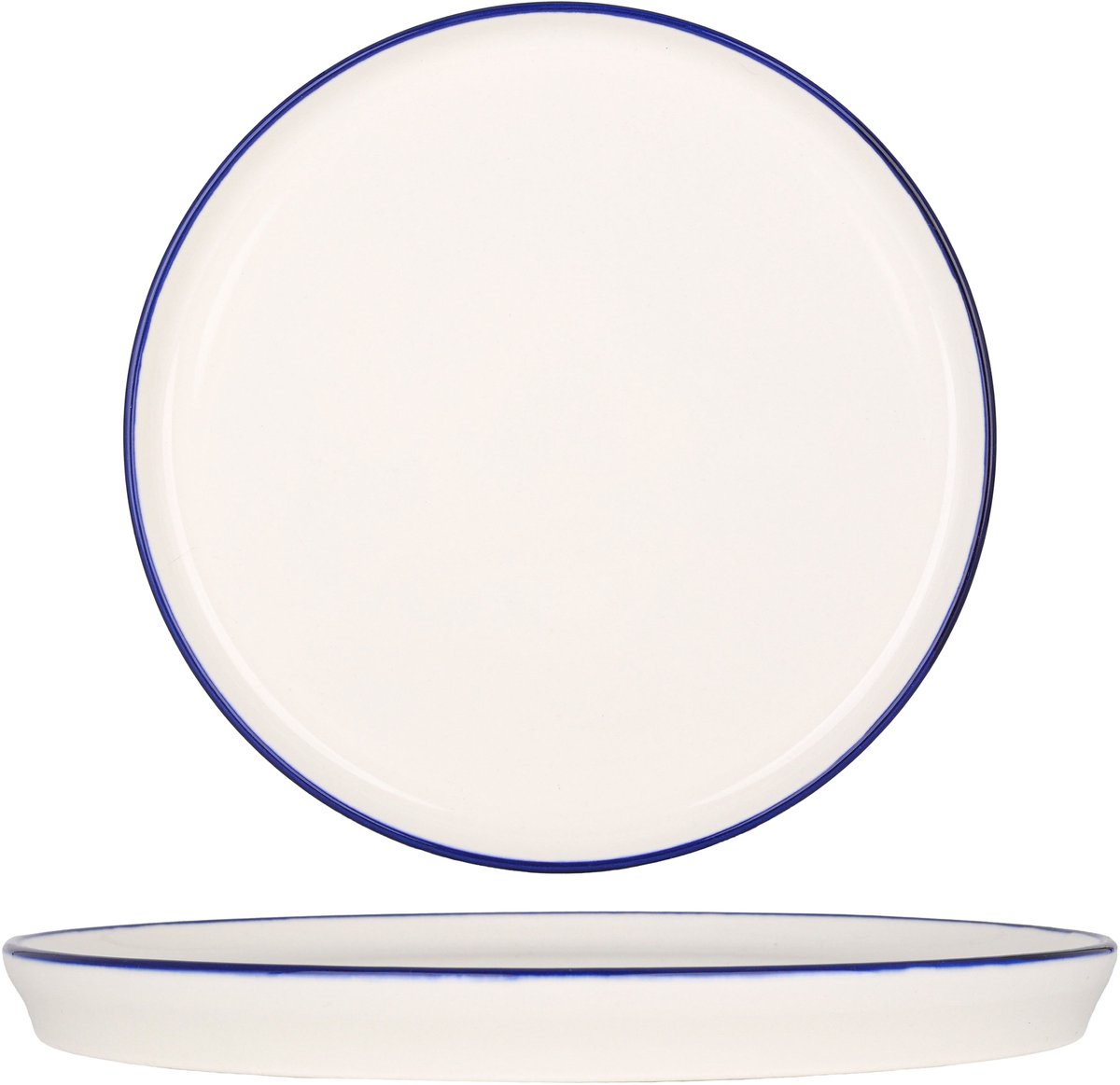 Rinart Dinerbord - Blue Edge - Porselein - 28 cm - set van 6