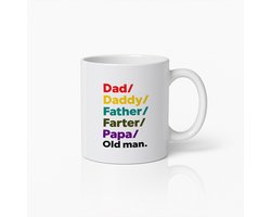 Grappige Vader Mok 330ml – “Papa, Vader, Daddy, Scheet, Oude Man” – Humoristische Koffiekop Cadeau voor Vaders & Familie