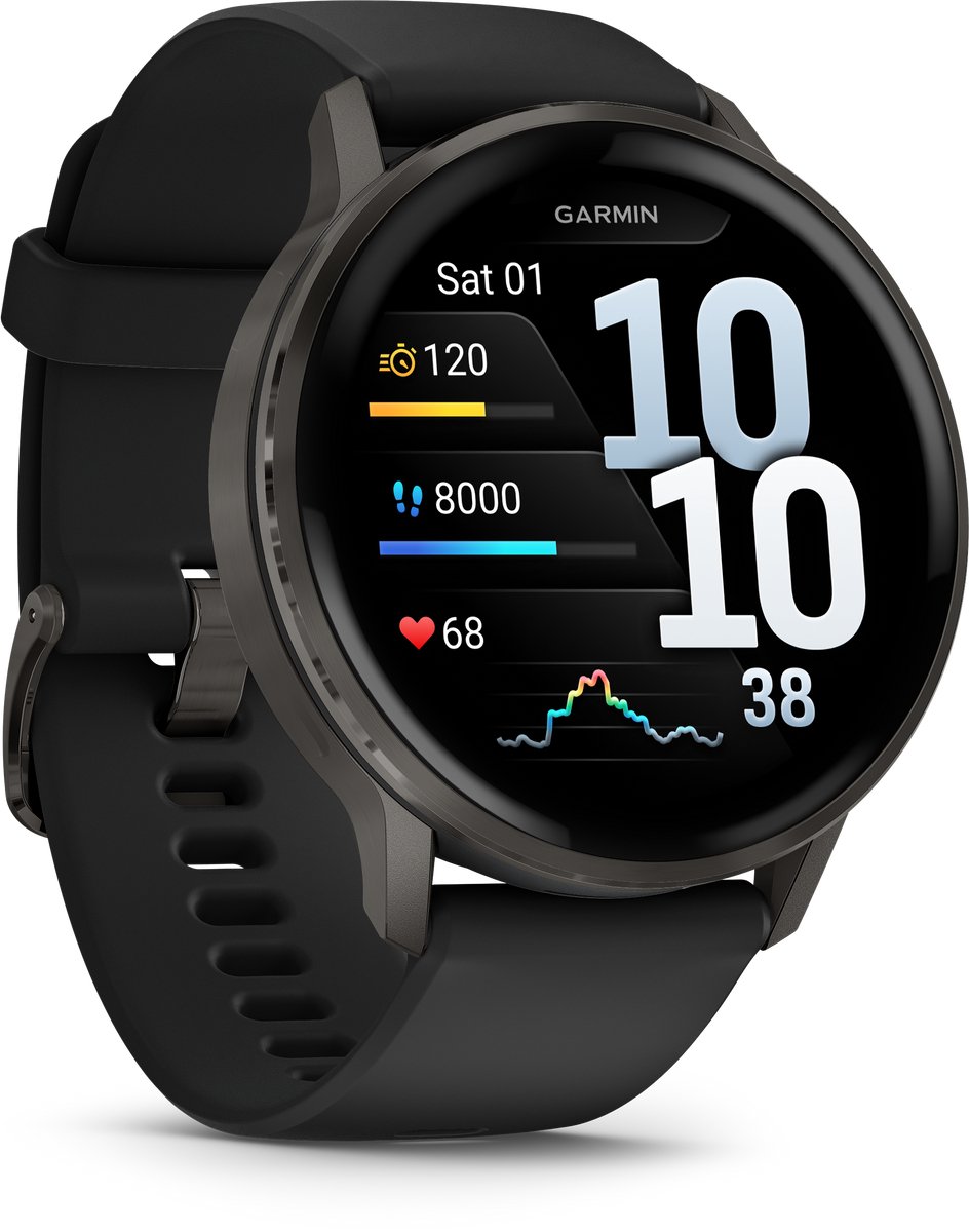 Garmin Venu 4 Multisport Smartwatch 45 mm AMOLED Slate Grijs/Zwart - afbeelding 2