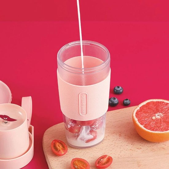 Draagbare blender USB oplaadbare elektrische blender sapcentrifuge shaker beker fitness roze — afbeelding 4
