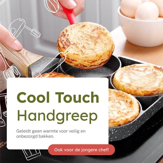 Pancake Pan - Omeletpan - eierpan - Anti aanbaklaag - PFAS vrij - pancake maker - Geschikt voor alle warmtebronnen - inductie pannen — afbeelding 4