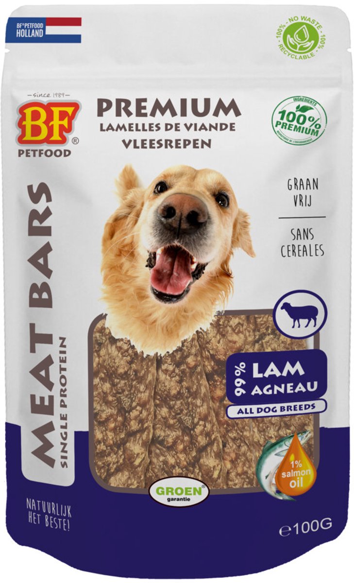 BF Petfood Meat Bars Lam - 12 x 100 gr - Voordeelverpakking