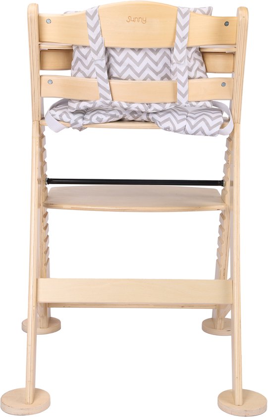 Sunny Fynn Kinderstoel Naturel - Houten Meegroeistoel - Verstelbare Babystoel met Veiligheidsgordel en Kussenset - Vanaf 9 Maanden tot Peuter van Merkloos — afbeelding 3