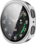 Zilverkleurig hard case hoesje met ingebouwde screenprotector voor Samsung Galaxy Watch 8 40mm.