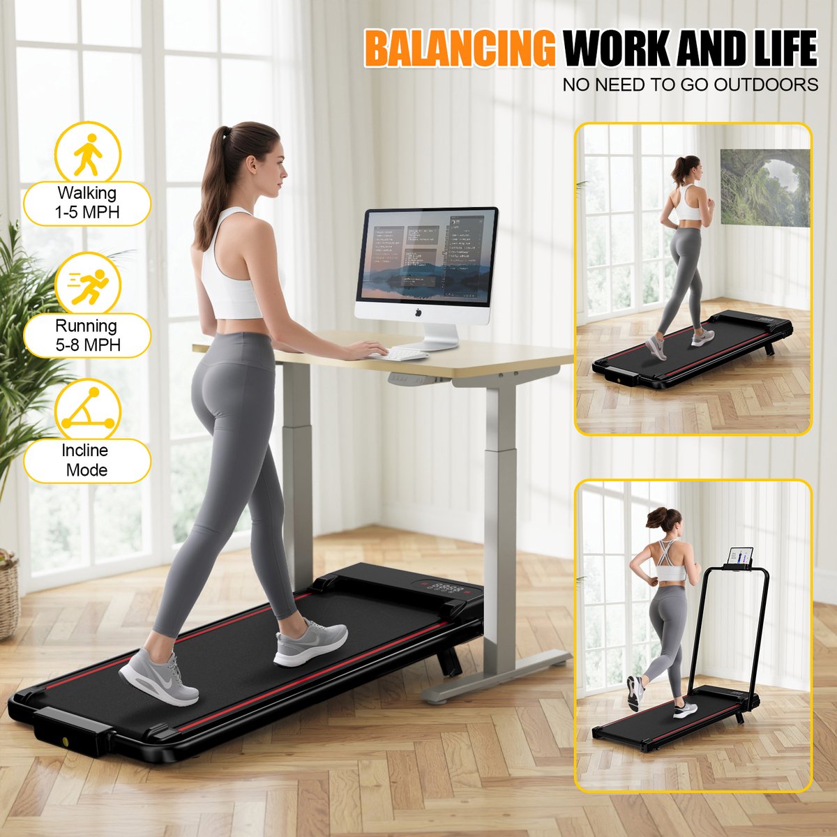 DMN Europe Opvouwbare Loopband 3-in-1 - afbeelding 3