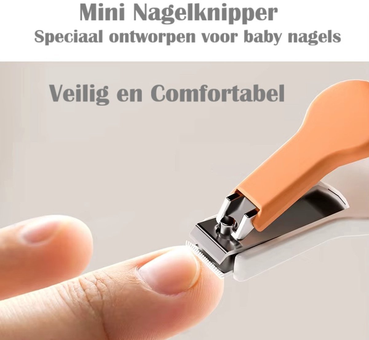 Manicureset Baby - Nagelschaar - Vijl - Nagelknipper - Pincet - Beer Wit Oranje - Kraamcadeau — cadeau in Verzorging - foto 3