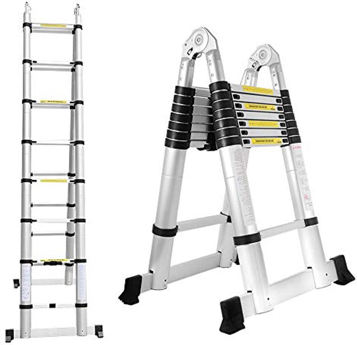Telescopische Aluminium Ladder - Uitschuifbare Multifunctionele Ladder tot 150 kg, Ideaal voor Binnen en Buiten