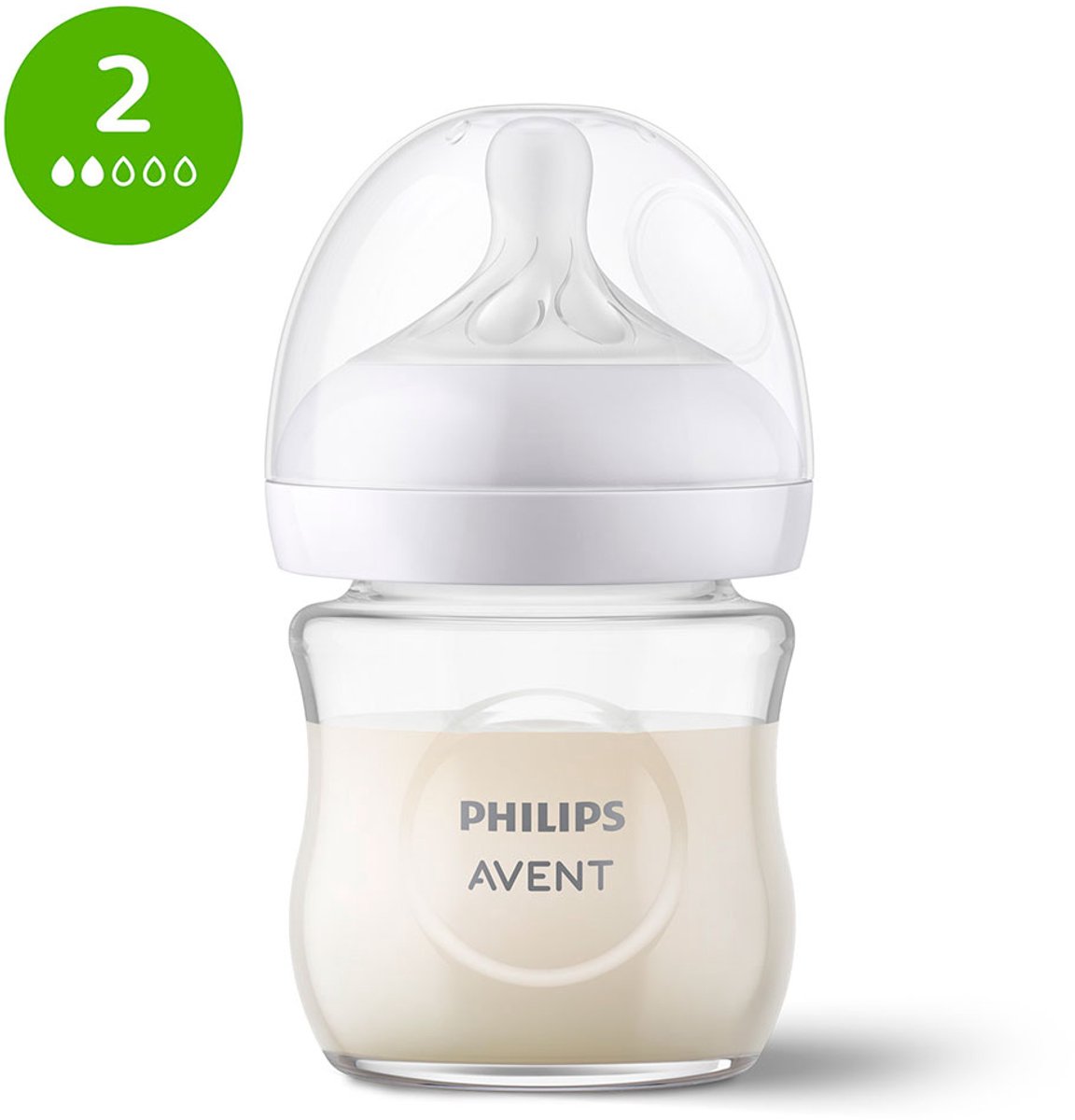 Avent Natural Biberon en verre 120 ml avec tétine à réponse naturelle