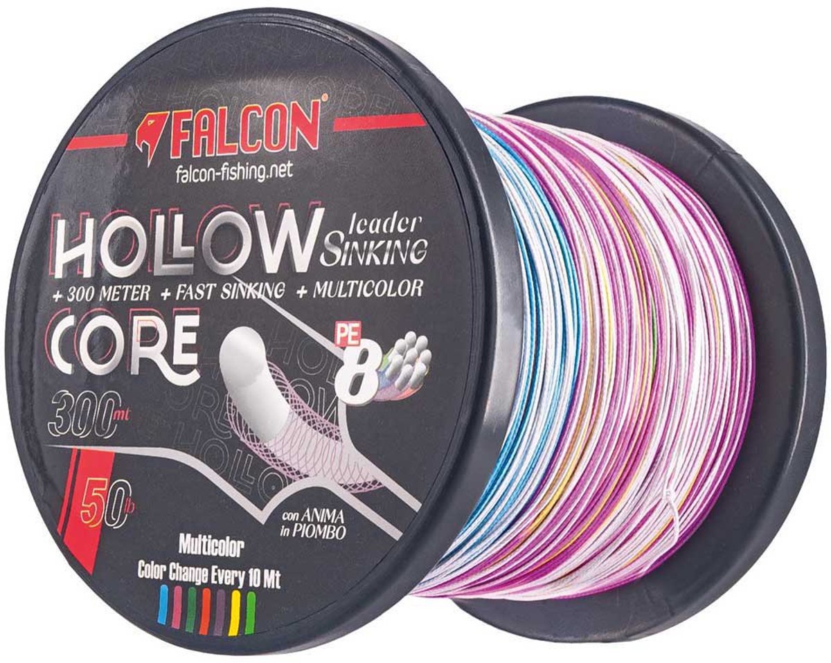 Falcon Hollow Core Leader Sinking Big Game 300 M Gevlochten Vislijn Veelkleurig 60 Lbs