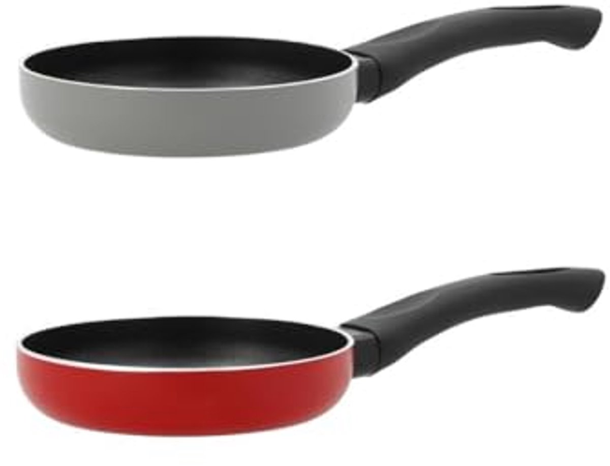 Mini Pan 14 cm Aluminium voor Spiegelei - Rood of Grijs